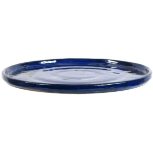 Blue Glazed Oval Ceramic Bonsai Tray 36cm