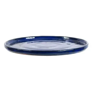 Blue Glazed Oval Ceramic Bonsai Drip Tray 36cm
