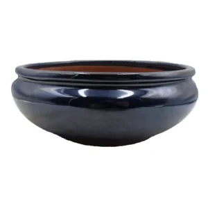 Blue Glazed Round Ceramic Pot 28cm
