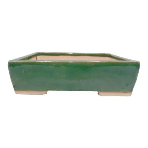 Handmade Green Glazed Rectangle Ceramic Pot 26cm