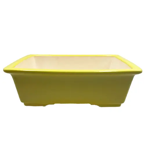 Yellow Rectangle Fine Glazed Ceramic Pot 22cm