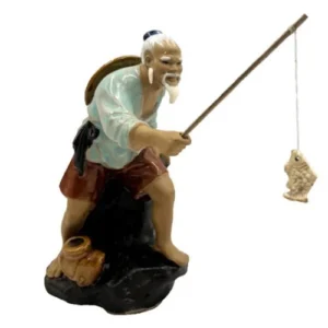 Chinese Shiwan Figure - Fisherman 10cm - 18cm