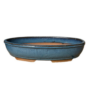 Long Oval Blue Ceramic Pot - 26cm