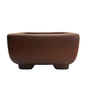 Small Brown Fine Unglazed Handmade Ceramic Bonsai Pot - 19cm