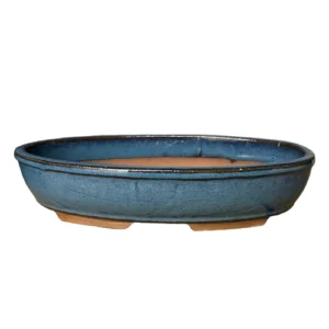 Long Oval Blue Ceramic Pot 26cm