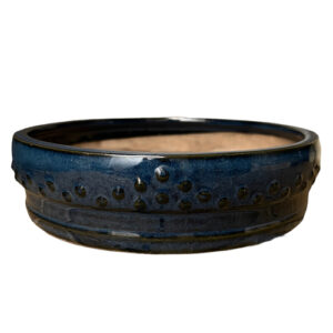 Blue Round Ceramic Pot 26cm