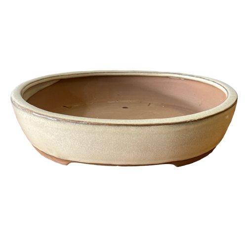 Cream Long Oval Ceramic Pot 27cm