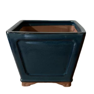 Blue Cascading Square Ceramic Pot 19cm