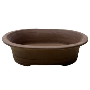 Unglazed Oval Ceramic Bonsai Pot - 32cm