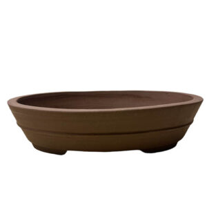Unglazed Oval Ceramic Bonsai Pot - 32cm