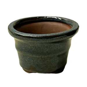 Green Ceramic Deep Bonsai Pot - 4cm