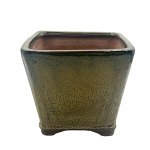 Green Tall Square Ceramic Pot 19cm
