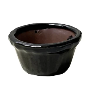 Black Round Ceramic Pot 6cm