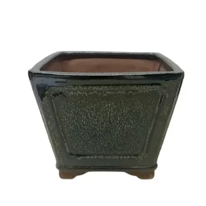 Cascading Dark Green Ceramic Pot - 19cm