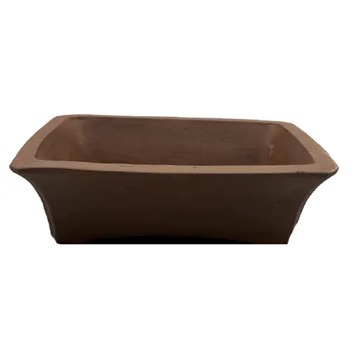 Unglazed Rectangle Ceramic Bonsai Pot 18cm