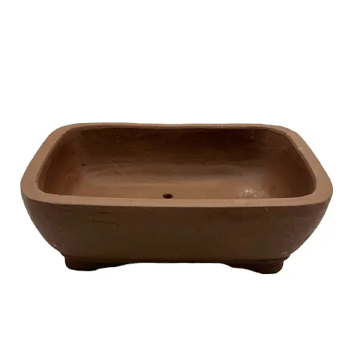 Unglazed Rectangle Ceramic Bonsai Pot 21cm