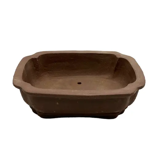 Unglazed Rectangle Ceramic Bonsai Pot 26cm