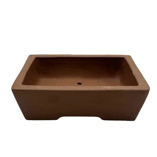 Unglazed Rectangle Ceramic Bonsai Pot 18cm