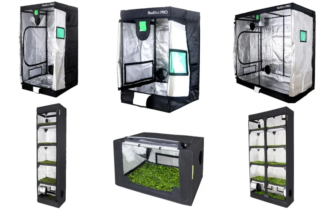 Selection of six bonsai grow tents in different brands and sizes