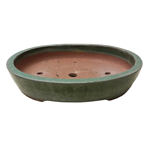 Green Oval Ceramic Bonsai Pot 37cm