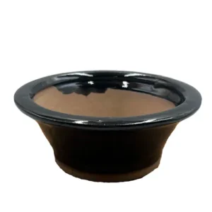 Black Round Ceramic Pot 18cm