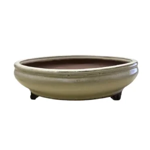 Cream Round Shallow Ceramic Pot 18cm