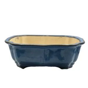 Fine Glazed Blue Rectangle Ceramic Pot 21cm