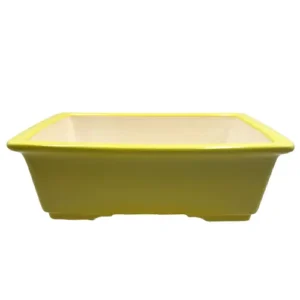 Fine Glazed Bright Yellow Rectangle Ceramic Pot 23cm