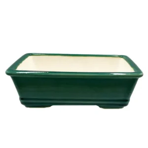Fine Glazed Green Rectangle Ceramic Pot 18cm