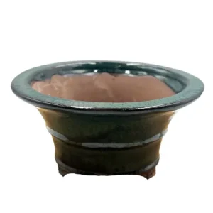Green Round Ceramic Pot 12cm