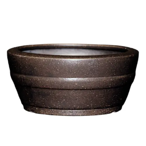 Dark Brown Round Deep Pot 15cm