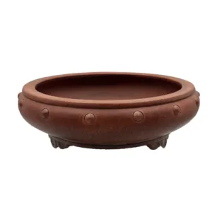 Round Brown Stamped Pot 25cm