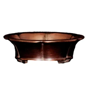 Round Lotus Dark Brown Pot 21cm