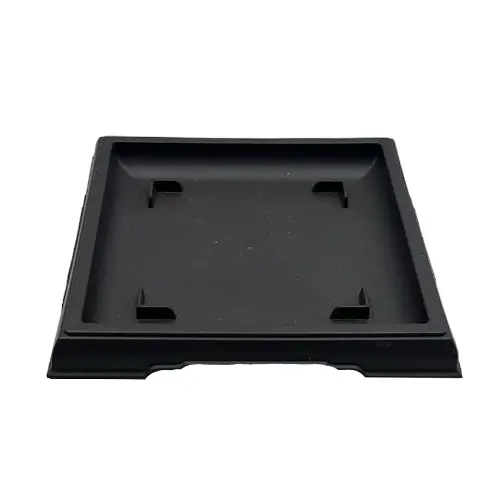 Square Brown Plastic Tray 14cm