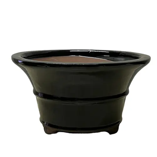 Black Round Pot 19cm