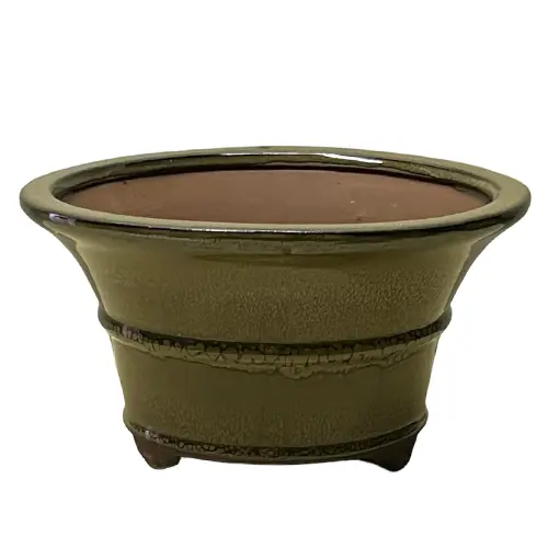 Khaki Round Pot 12cm