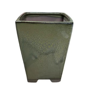 Tall Green Ceramic Pot 14cm