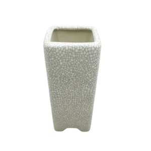 Fine Glazed White Crackled Pot 6cm