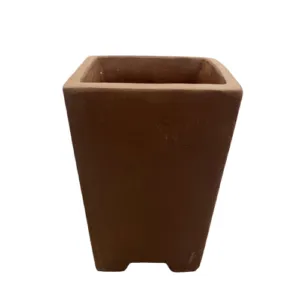 Unglazed Square Tall Pot 18cm