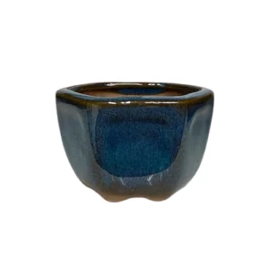 Blue Hexagon Ceramic Pot 6cm