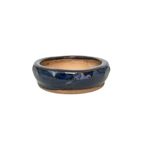 Blue Round Shallow Ceramic Pot 6cm