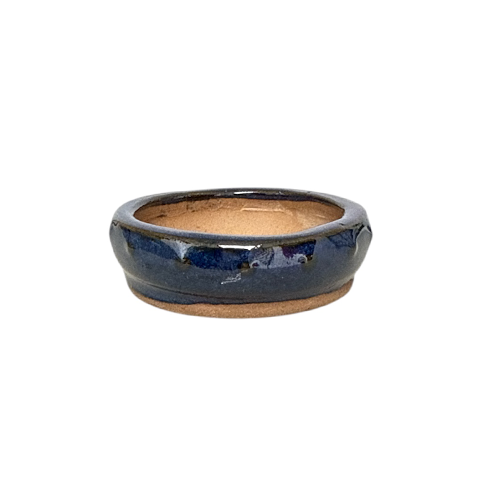 Blue Round Shallow Ceramic Pot 6cm