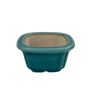 Fine Glazed Turquoise Square Ceramic Pot 4cm