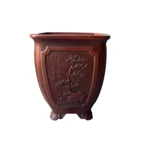 Fine Machine Stamped Embossed Squared Cascade Pot 9cm