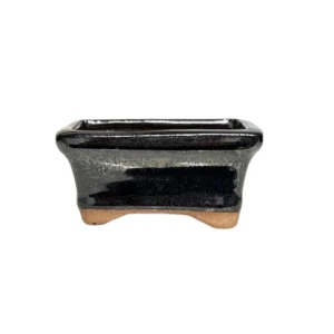 Metalic Black Rectangle Ceramic Pot 6cm