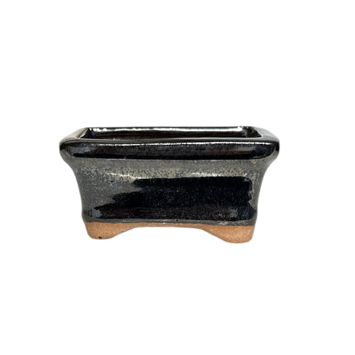 Metalic Black Rectangle Ceramic Pot 6cm