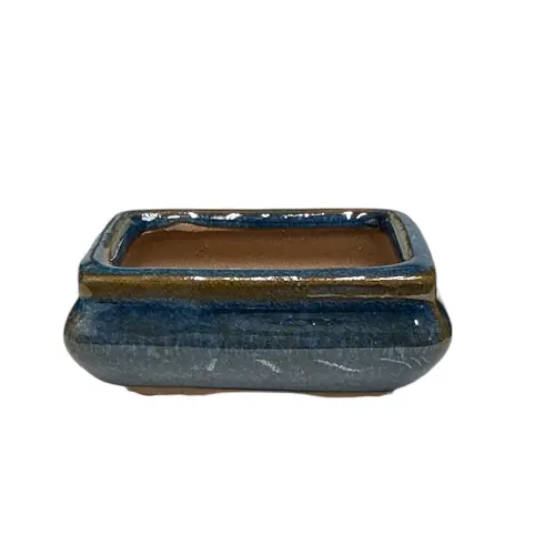 Blue Rectangle Ceramic Pot 7cm