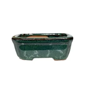Dark Green Rectangle Ceramic Pot 7cm