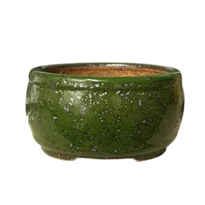 Green Round Fine Glazed Pot 8cm