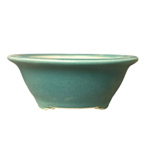 Turquoise Round Fine Glazed Pot 13cm